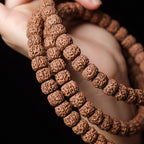 Natural Rudraksha Coiled Dragon Pattern 108 Mala Beads Prayer Beads