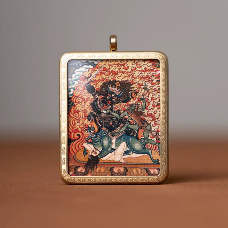 Tibetan Thangka  Amulet Talisman Pendant Necklace (35mm*45mm)