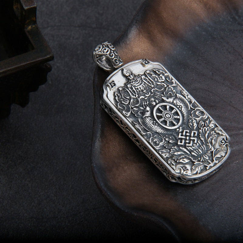 925 Sterling Silver Green Tara Tibetan Pendant