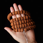 Natural Rudraksha Double Dragon Pattern 108 Mala Beads Prayer Beads