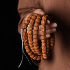 Natural Rudraksha Double Dragon Pattern 108 Mala Beads Prayer Beads