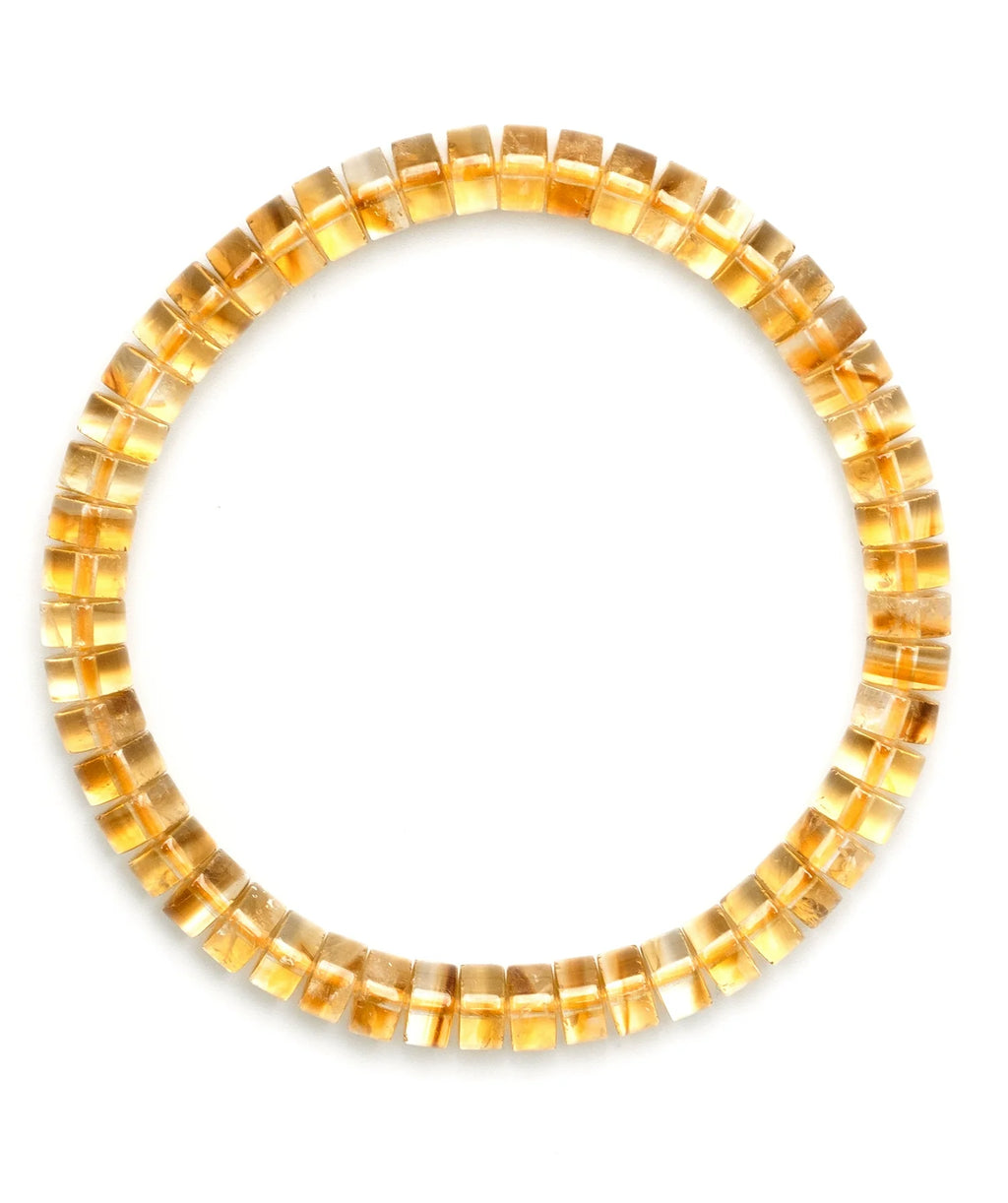 Natural Yellow Himalayan Quartz Straight-Cut Thin Slice Bracelet