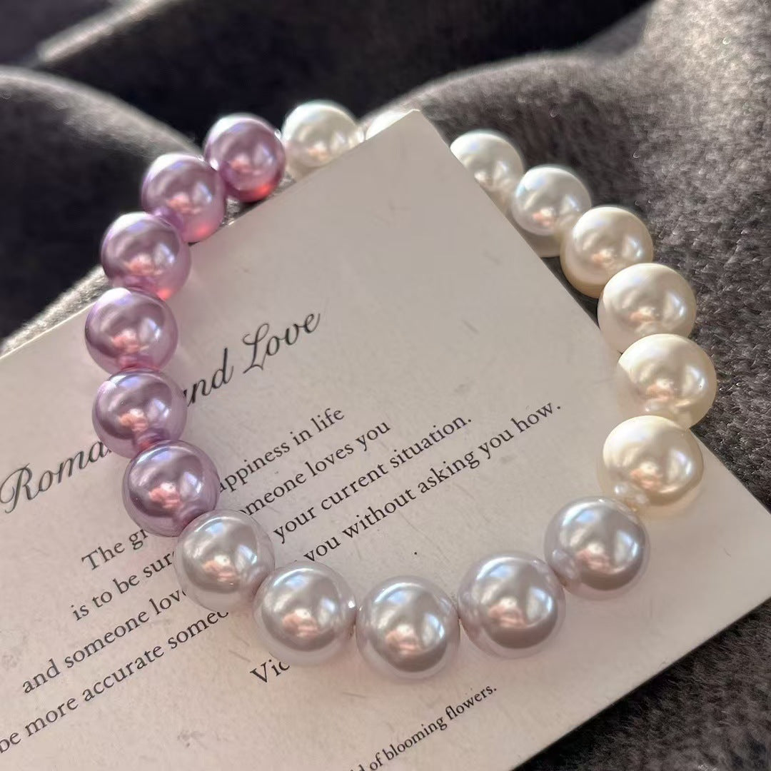 10mm High Quality Artificial Crystal Pearl Bracelet Gradient Color bracelet