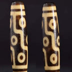 Tibetan Dzi Bead Pendant Agate, Length 58mm and Width 13mm, Totem Random