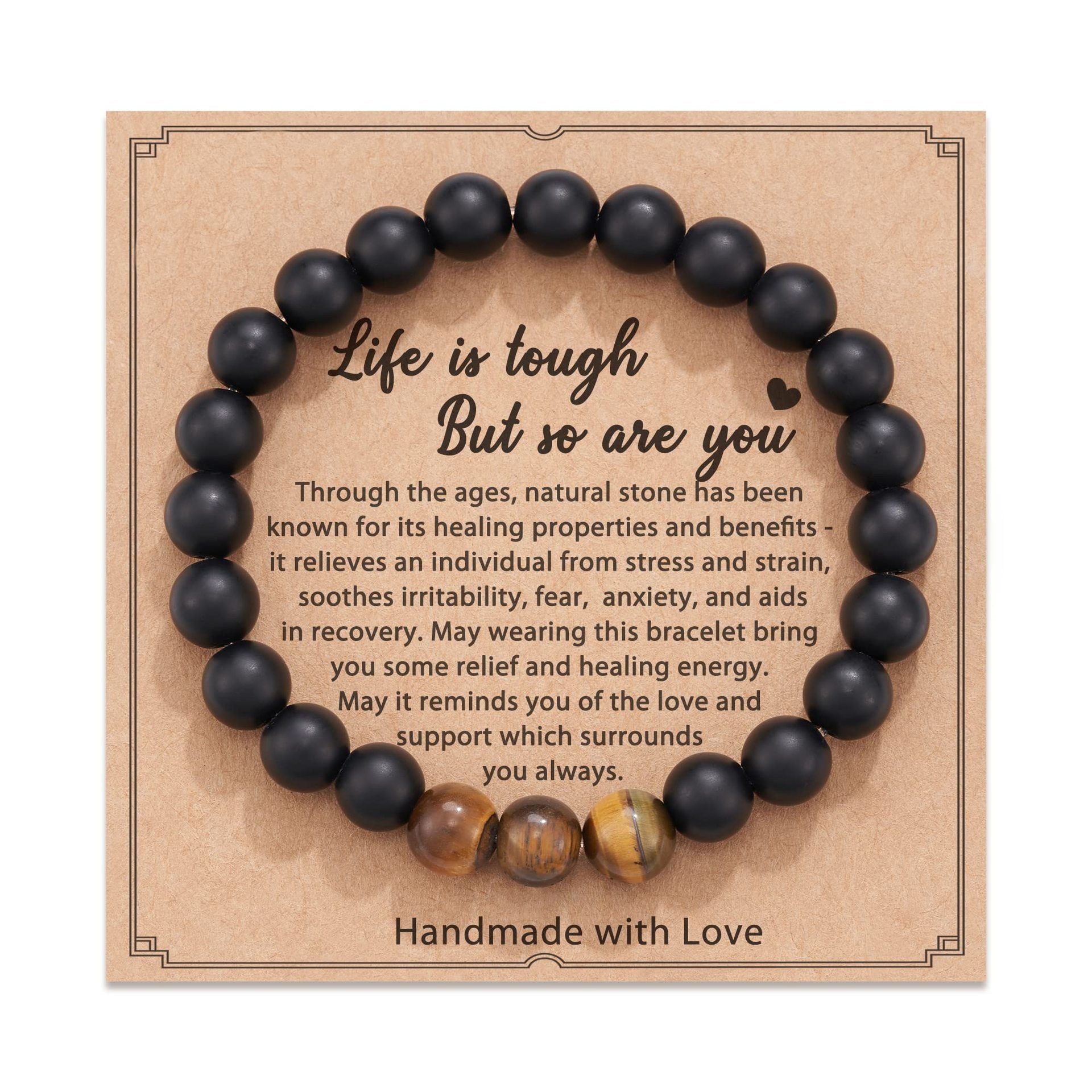 Flame Stone Energy Bracelet Single Circle Round Bead Bracelet