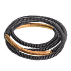 Ebony Wood & Brass Protection Bracelet – Multi-Layer Beads for Strength & Stability