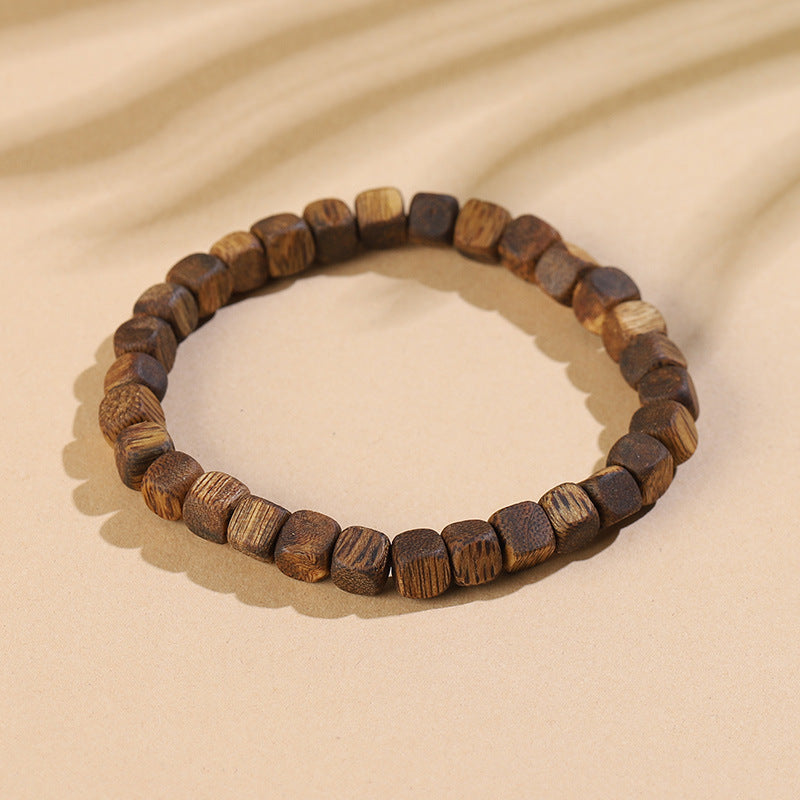 Natural Hainan Agarwood Cube Bead Bracelet – Health & Protection
