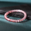 Natural Strawberry Quartz Barrel Bead Bracelet - Transparent and Radiant Red