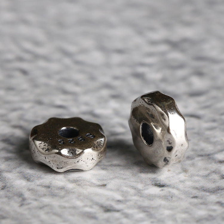 S925 Silver, Non-spaced Beads Straight Cut Irregular Spacer DIY Jewelry Accessories