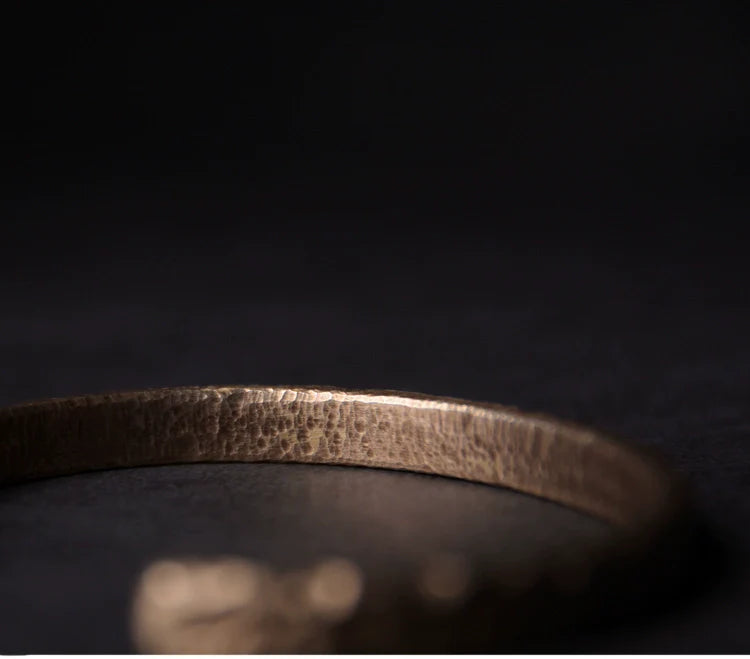 Tibetan Vintage Handmade Brass Cuff Bracelet Couple Jewelry for Spiritual Balance
