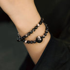 Cat’s Eye Silver Obsidian Couple Bracelets – For Inner Strength & Connection