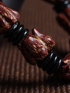 Natural Blood Lotus Bodhi Bracelet – Hand-Carved Lotus Handheld Prayer Beads