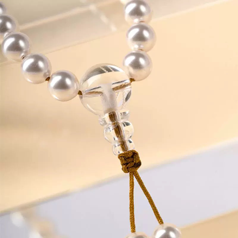 Buddha3bodhi 6mm Crystal Pearl 108 Bead Mala Natural White Crystal  Prayer Beads