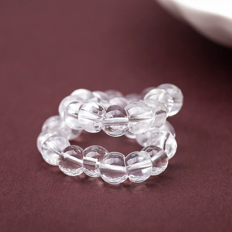 Tibetan Angled Cut Natural White Crystal, Pearl, Moonstone & Aquamarine Bracelet
