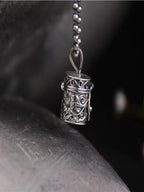 S925 Sterling Silver Retro Lotus Small Bottle Gawu Box Pendant
