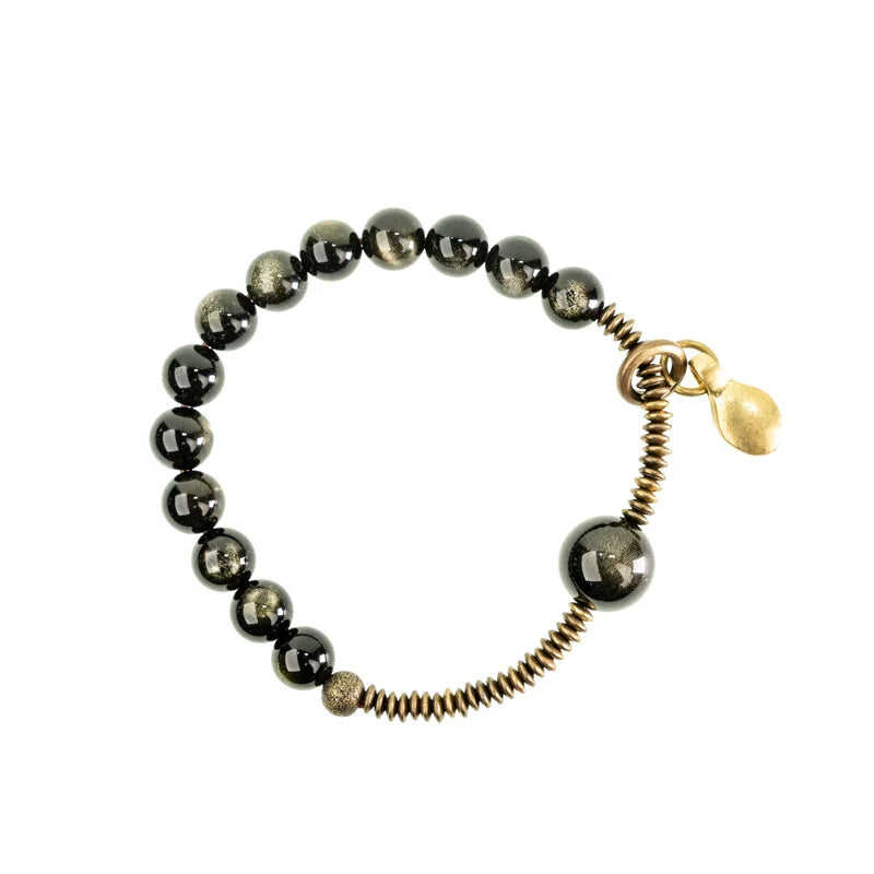 Natural Golden Obsidian Bracelet For Protection & Abundance