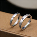 Adjustable S925 Sterling Silver Ring Sun & Moon Couple Rings