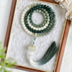 Natural Green Bodhi Seed Mala – 108 Beads for Meditation & Mindful Living