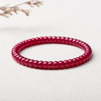 Natural Ruby Straight-Cut Thin Slice Bracelet