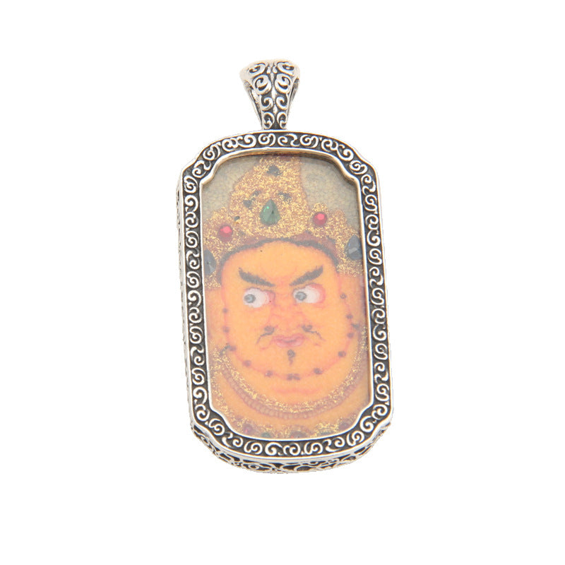 925 Sterling Silver Yellow Jambhala Tibetan Pendant
