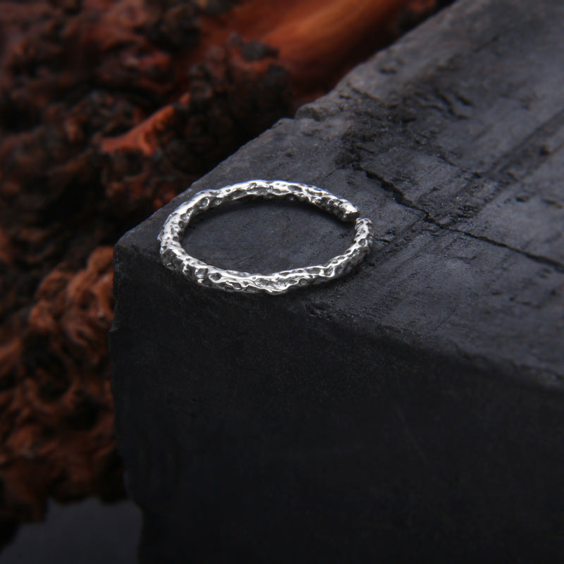 925 Sterling Silver Irregular Wrinkle Ring