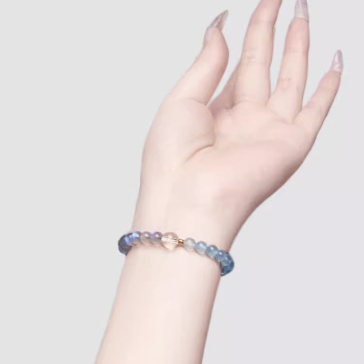 Aquamarine Bracelet Handmade Beaded Women's Crystal Jewelry