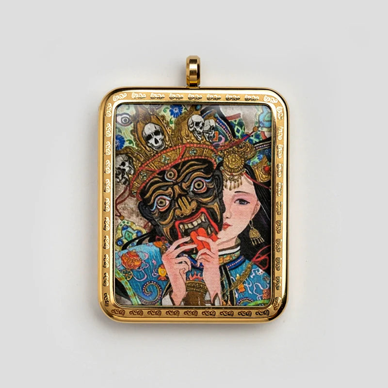 Tibetan Thangka  Amulet Talisman Pendant Necklace (35mm*45mm)