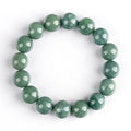 Natural A-Grade Jadeite Deep Bean Green Round Bead Bracelet – Elegant & Timeless