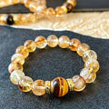 10MM Natural Citrine Crystal Bracelet Premium Tiger's Eye Bracelet for Wealth