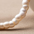Natural Freshwater Pearl Straight-Cut & Tibetan Style Diagonal-Cut Bracelet – Elegant, Fashionable Women’s Jewelry