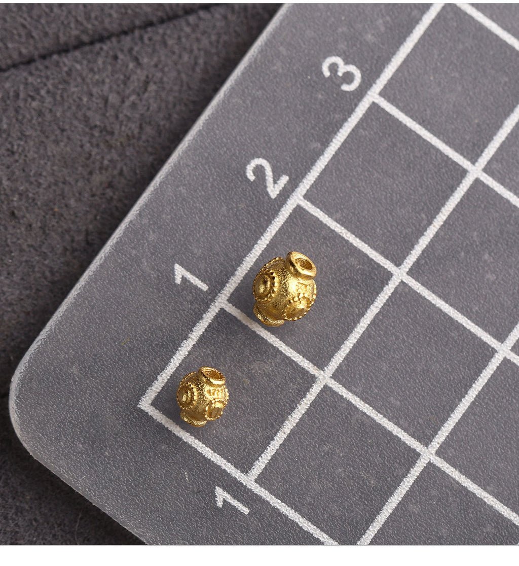 S925 Silver Dragonfly Eye Beaded Bead Spacer Silver Gold-plated DIY Jewelry Accessories