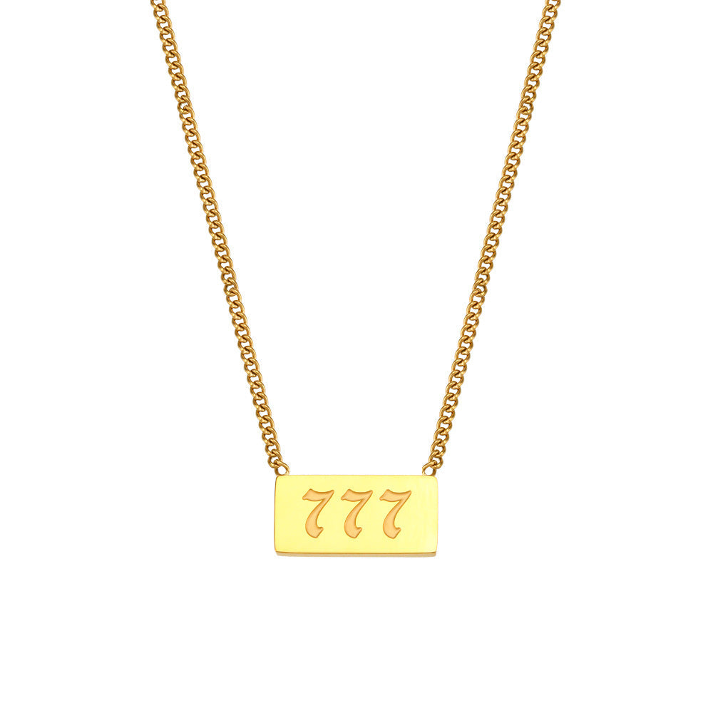111-999 Angel Number Tag Necklace Stainless Steel Dainty Necklace