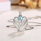 Angel Wings Zircon Necklace – Sparkling Wing Pendant in Green or Blue