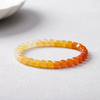 Natural Myanmar Yellow Jade Multi-Color Gradient Bracelet