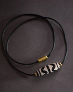 Tibetan Nine-Eyed Beads Pendant Unisex Dzi Beads Necklace