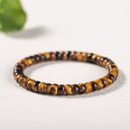 Natural Yellow Tiger’s Eye Precision Straight-Cut Thin Slice Bracelet