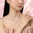 Women’s S925 Silver Starlight Cute Horse Set – Necklace, Bracelet, Earrings Niche Design Jewelry