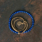 Lapis Lazuli Bracelet Tibetan Jewelry for Spiritual Balance with Brass Accents · Multi-Layer Wrap Strand