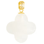 Natural Hetian White Jade Four-Leaf Clover Pendant for Men & Women