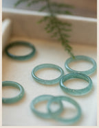 Natural A-Grade Icy Blue Jadeite Ring | Buddha3bodhi Spiritual Couple Rings