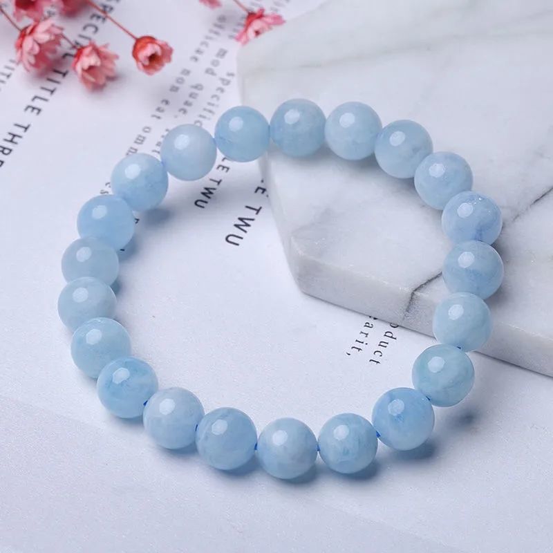 Buddha & Karma Blue Aquamarine Calming Bracelet - Grounding & Soothing