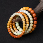 Natural Myanmar Yellow Jade Multi-Color Gradient Bracelet