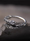 S925 Sterling Silver Retro Sun Wukong Golden Cudgel Ring Adjustable Unisex Finger Ring