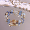 DIY Aquamarine Blue Crystal White Crystal Bracelet Snowflake Starry Sky Bracelet for Women