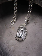 Buddha Sakyamuni Buddha Statue Pendant S925 Sterling Silver Carved Bodhisattva Buddha Head Pendant