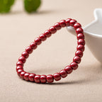 High-Content Red Cinnabar Bracelet Six-Sided Beads Buddha Beads for Men and Women