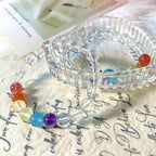 Natural Crystal Bracelet for Girls New Colorful Crystal Gradient Rainbow Bracelet
