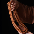 Natural Rudraksha Double Dragon Pattern 108 Mala Beads Prayer Beads