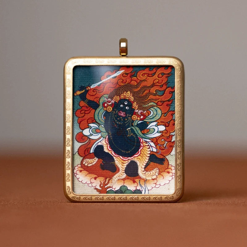 Tibetan Thangka  Amulet Talisman Pendant Necklace (35mm*45mm)