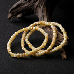 Natural Amber Blood Piebald Gradient Square Old-Style Bead Bracelet – Minimalist Unisex Handmade Jewelry